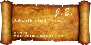 Jakubik Eugénia névjegykártya